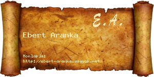 Ebert Aranka névjegykártya